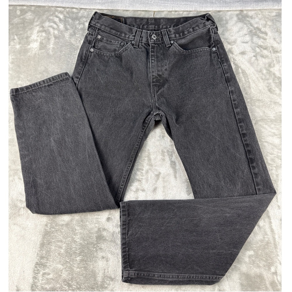 Levis Jeans Mens 32x30 505 Regular Straight Gray Faded Denim EUC